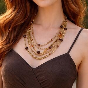 Vintage Scaasi Layered Gold Necklace